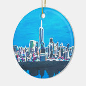 Skyline von Manhattan New York City mit Keramikornament (Links)