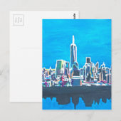 Skyline von Manhattan New York City mit Postkarte (Vorne/Hinten)