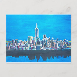 Skyline von Manhattan New York City mit Postkarte
