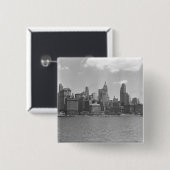 Skyline von Manhattan New York USA B&W Button (Vorne & Hinten)