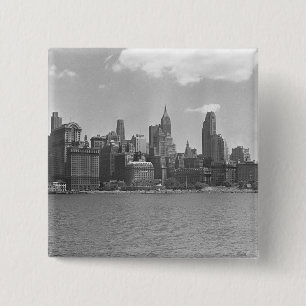 Skyline von Manhattan New York USA B&W Button