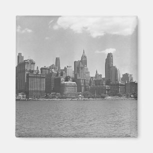 Skyline von Manhattan New York USA B&W Magnet