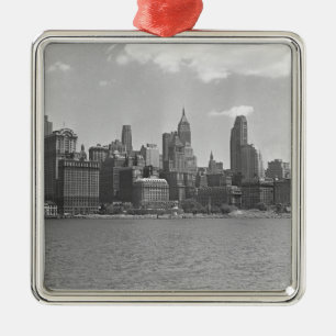 Skyline von Manhattan New York USA B&W Ornament Aus Metall