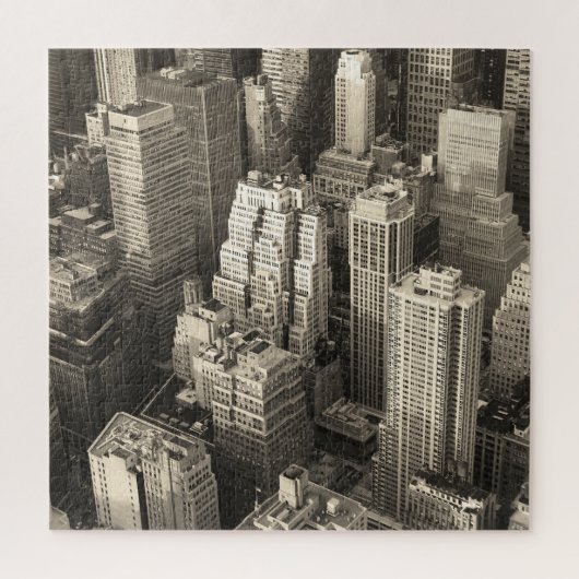 Skyline von Manhattan, schwarz-weiße Luft. Puzzle (Vertikal)