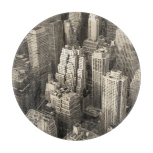Skyline von Manhattan, schwarz-weiße Luft. Schneidebrett