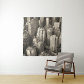 Skyline von Manhattan, schwarz-weiße Luft. Wandteppich (Beispiel)