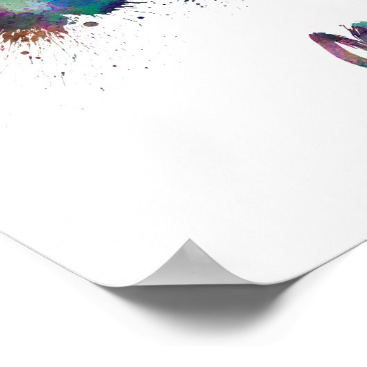 Skyline von Marrakesch in Aquarellfarben Poster (Ecke)