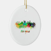Skyline von Memphis in Aquarellfarben Keramik Ornament (Rechts)