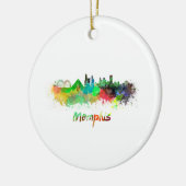 Skyline von Memphis in Aquarellfarben Keramik Ornament (Links)