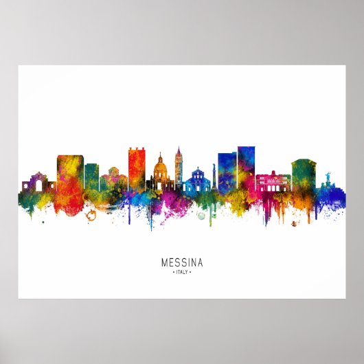 Skyline von Messina Italien Poster (Vorne)