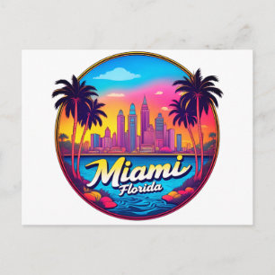 Skyline von Miami City Florida Postkarte