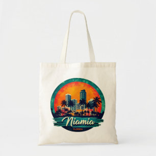 Skyline von Miami City Florida Tragetasche