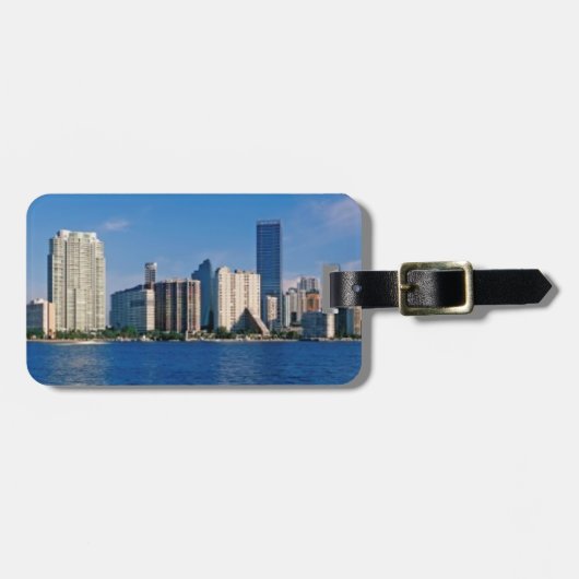 Skyline von Miami, Florida Gepäckanhänger (Vorderseite horizontal)
