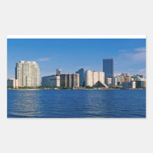 Skyline von Miami, Florida Rechteckiger Aufkleber