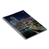 Skyline von Miami-Stadt mit Brücke nachts Notizblock (Rechte Seite)