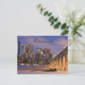 Skyline von Minneapolis Minnesota Postkarte (Stehend Vorderseite)
