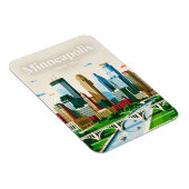 Skyline von Minneapolis USA Magnet (Rechte Seite)