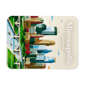 Skyline von Minneapolis USA Magnet (Horizontal)