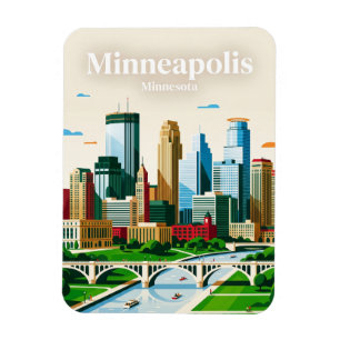 Skyline von Minneapolis USA Magnet