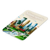 Skyline von Minneapolis USA Magnet (Linke Seite)