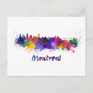 Skyline von Montreal, Aquarell Postkarte