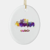 Skyline von Nashville in Aquarellfarbe Keramikornament (Rechts)