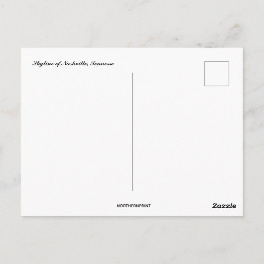 Skyline von Nashville Tennessee USA Postkarte (Rückseite)