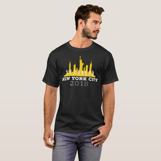 Skyline von New York City 2018 - Marathon-Shirt T-Shirt (Vorne ganz)