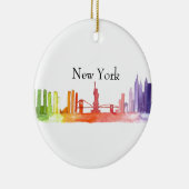 Skyline von NEW YORK CITY - Aquarellbilder Keramik Ornament (Rechts)