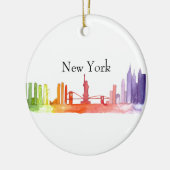 Skyline von NEW YORK CITY - Aquarellbilder Keramik Ornament (Links)