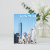 Skyline von New York City Postkarte (Stehend Vorderseite)