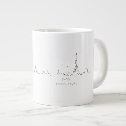 Skyline von Paris mit Koordinaten der Tasse (Vorderseite Rechts)
