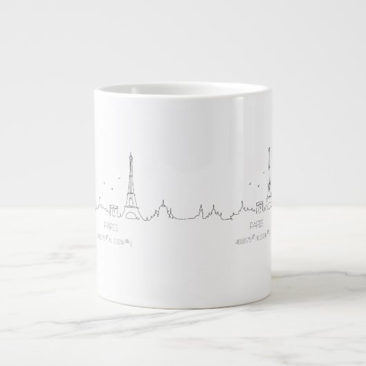 Skyline von Paris mit Koordinaten der Tasse (Vorderseite)