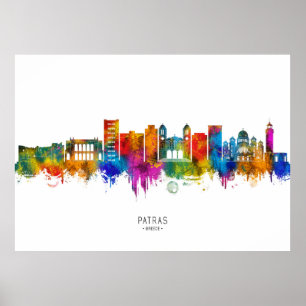 Skyline von Patras Griechenland Poster