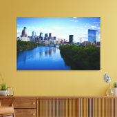 Skyline von Philadelphia-Leinwand Leinwanddruck (Insitu (Wohnzimmer))