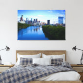 Skyline von Philadelphia-Leinwand Leinwanddruck (Insitu (Schlafzimmer))