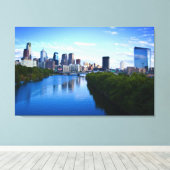 Skyline von Philadelphia-Leinwand Leinwanddruck (Insitu (Holzboden))