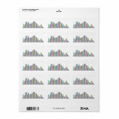 Skyline von Pittsburgh Adressaufkleber (Vorne)