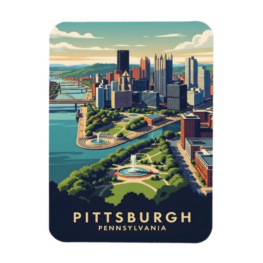 Skyline von Pittsburgh, Pennsylvania Magnet (Vertikal)