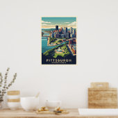 Skyline von Pittsburgh, Pennsylvania Poster (Küche)