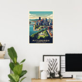 Skyline von Pittsburgh, Pennsylvania Poster (Heimbüro)