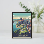 Skyline von Pittsburgh, Pennsylvania Postkarte (Stehend Vorderseite)