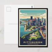 Skyline von Pittsburgh, Pennsylvania Postkarte (Vorne/Hinten)