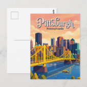 Skyline von Pittsburgh USA Postkarte (Vorne/Hinten)