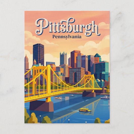 Skyline von Pittsburgh USA Postkarte (Vorderseite)