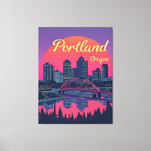 Skyline von Portland Oregon Leinwanddruck