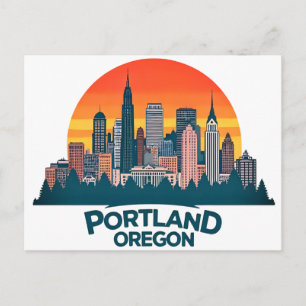 Skyline von Portland Oregon Postkarte