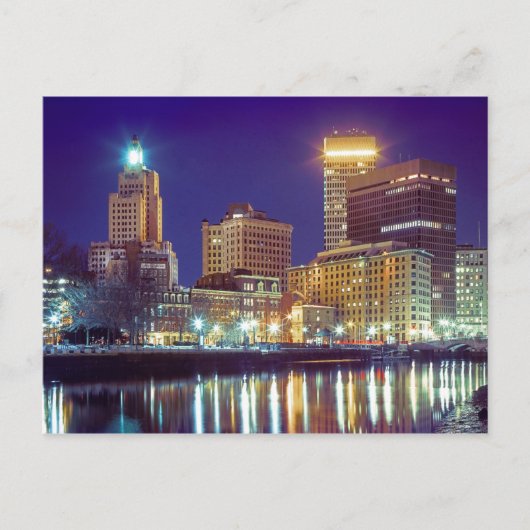 Skyline von Providence, Rhode Island Postkarte (Vorderseite)