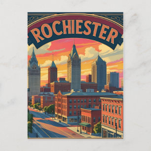 Skyline von Rochester City New York USA Postkarte
