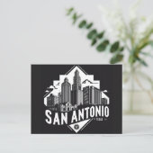Skyline von San Antonio Texas Postkarte (Stehend Vorderseite)